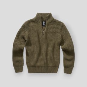 Kinderpullover met rits olijfgroen - Brandit