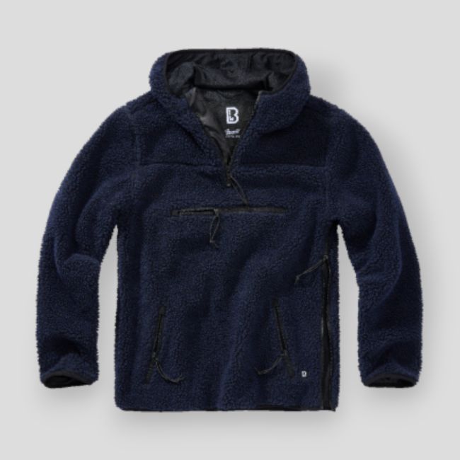 Fleece-Kapuzensweatshirt mit Reißverschluss marineblau - Brandit