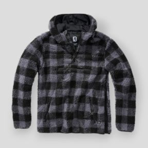 Fleece hoodie met rits zwart/grijs - Brandit