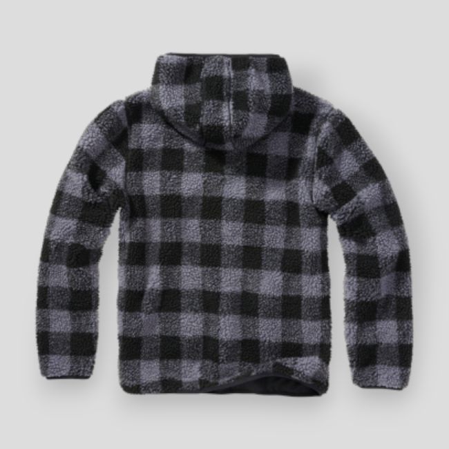 Sweat capuche zip polaire noir/gris - Brandit