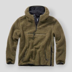 Sweat capuche zip polaire olive - Brandit
