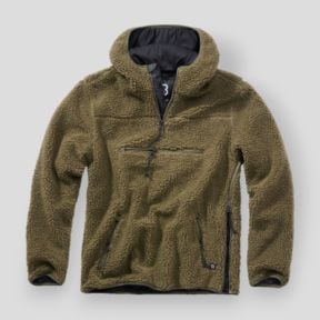 Sweat capuche zip polaire olive - Brandit