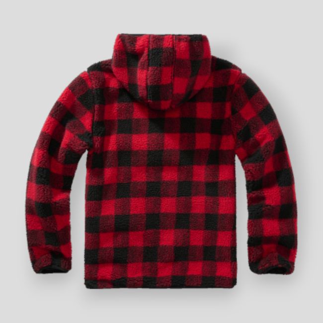Fleece hoodie met rits rood/zwart - Brandit