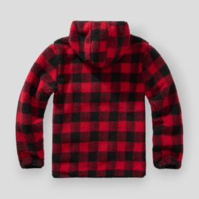 Fleece-Kapuzensweatshirt mit Reißverschluss rot/schwarz - Brandit