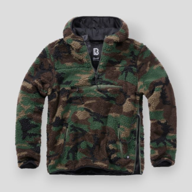 Bluza polarowa z kapturem na zamek woodland - Brandit