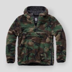 Fleece-Kapuzensweatshirt mit Reißverschluss woodland - Brandit