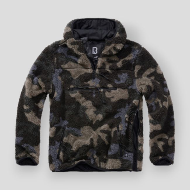 Sweat capuche zip polaire darkcamo - Brandit