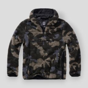 Fleece-Kapuzensweatshirt mit Reißverschluss darkcamo - Brandit