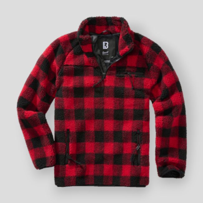 Sweat zip polaire rouge/noir - Brandit