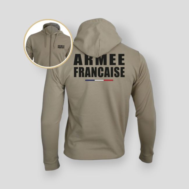 Felpa con zip Armée Française - Light Sand - Summit Outdoor Lifestyle