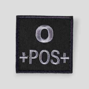 ECUSSON FEUTRE BRODE GROUPE SANGUIN DOS AUTO-AGRIPPANT O POS NOIR - Patrol Equipement