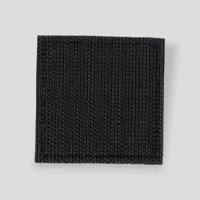 Quadratischer 3D-Stoff-Patch Blutgruppe O+ mit Klett - Schwarz