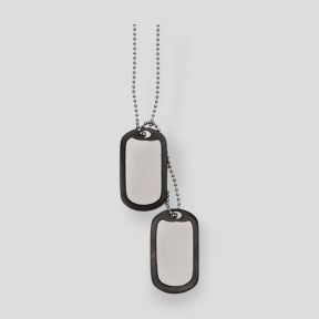 Plaques d'identité US avec chaînes et silencieux - Argent - Mil-Tec