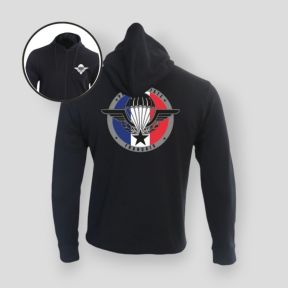 Sudadera con cremallera Tropas Aerotransportadas Francia - Negro - Summit Outdoor Lifestyle