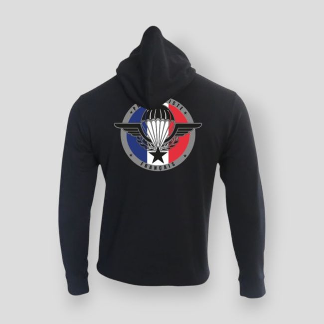 Sudadera con cremallera Tropas Aerotransportadas Francia - Negro - Summit Outdoor Lifestyle