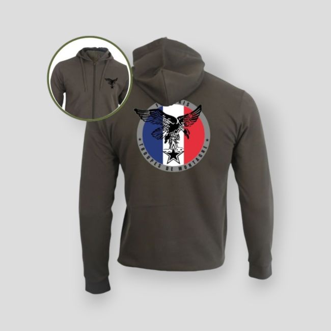 Sudadera con cremallera Tropas de Montaña Francia - Caqui - Summit Outdoor Lifestyle
