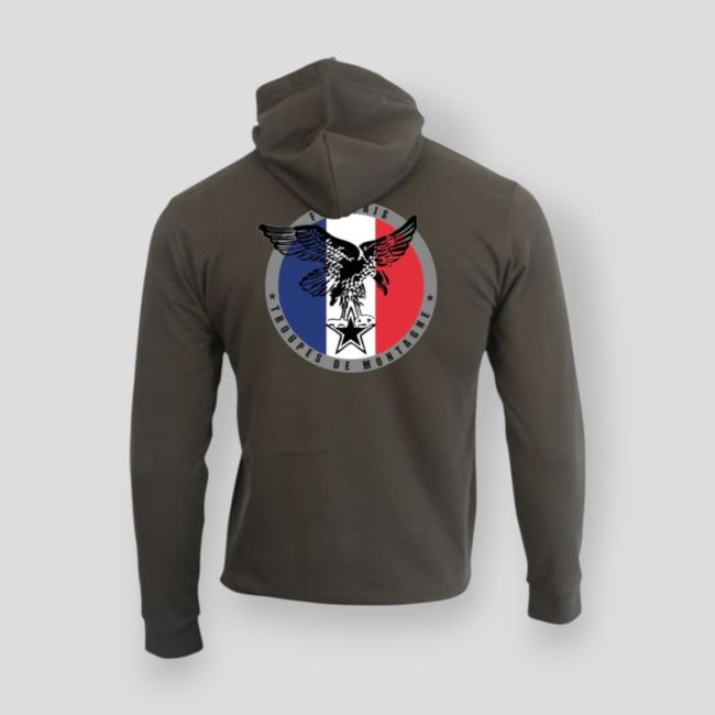 Sweat-shirt zippé Troupes de Montagne France - Kaki - Summit Outdoor Lifestyle