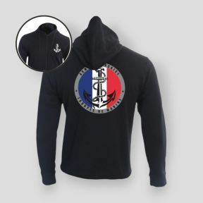 Sweatshirt met rits Troupes de Marine France - Zwart - Summit Outdoor Lifestyle
