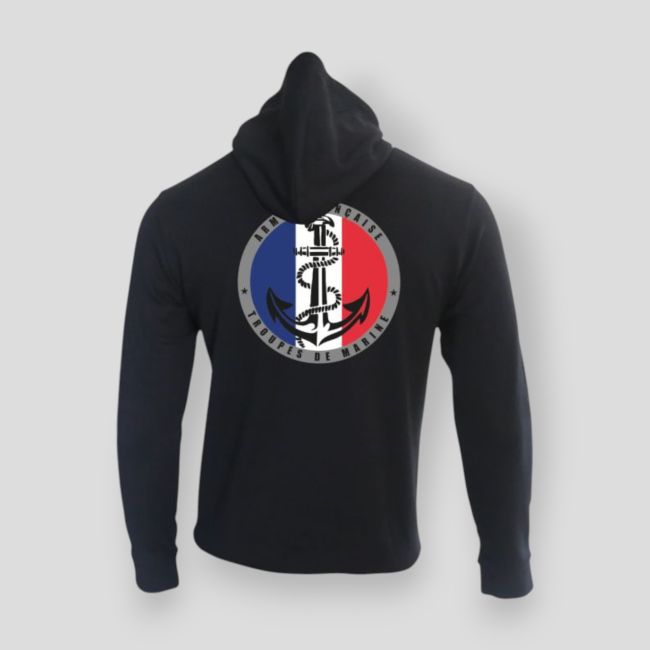 Sudadera con cremallera Tropas de Marina Francia - Negro - Summit Outdoor Lifestyle