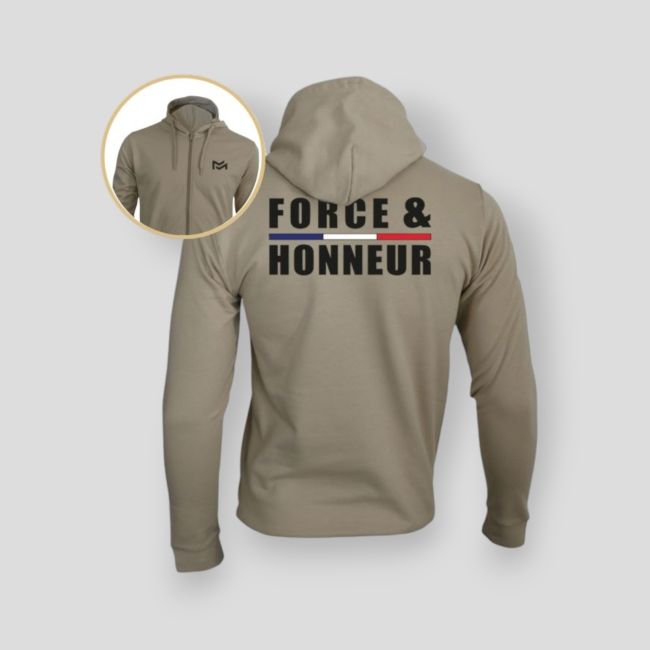 Felpa con zip Force & Honneur Liseré - Light Sand - Summit Outdoor Lifestyle