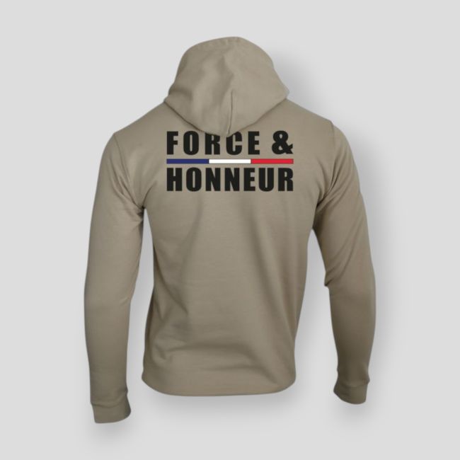 Sweat-shirt zippé Force & Honeur Liseré - Light Sand - Summit Outdoor Lifestyle