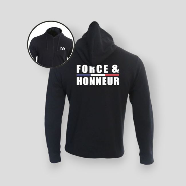 Sweatshirt mit Reißverschluss Force & Honeur Einfassung - Schwarz - Summit Outdoor Lifestyle
