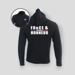 Sweatshirt com fecho de correr Force & Honneur Liseré - Preto - Summit Outdoor Lifestyle