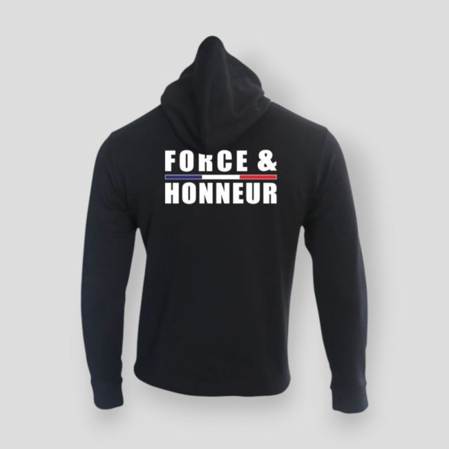 Sudadera con cremallera Force & Honneur Ribete - Negro - Summit Outdoor Lifestyle