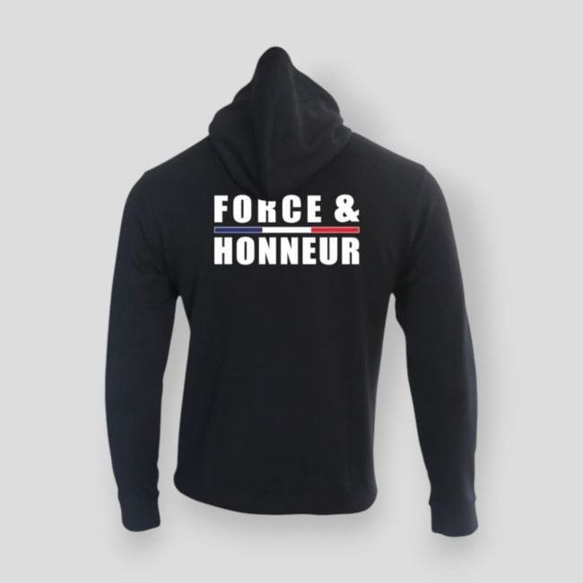 Sweat-shirt zippé Force & Honeur Liseré - Noir - Summit Outdoor Lifestyle