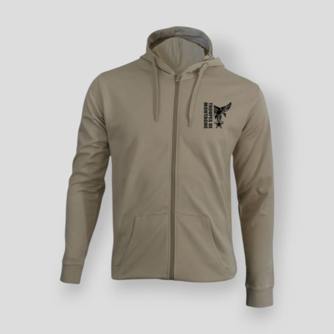Sweat-shirt zippé Troupes de Montagne Design - Light Sand - Summit Outdoor Lifestyle