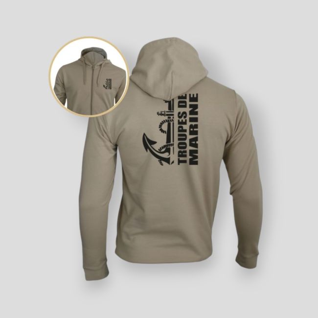 Felpa con zip Troupes de Marine Design - Light Sand - Summit Outdoor Lifestyle