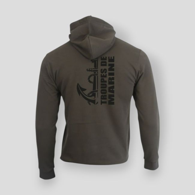 Bluza z kapturem na zamek Troupes de Marine Design - Khaki - Summit Outdoor Lifestyle
