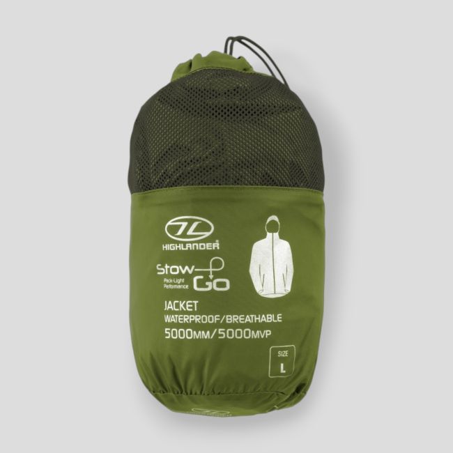 Giacca impermeabile Stow & Go - Verde Oliva - Highlander Forces