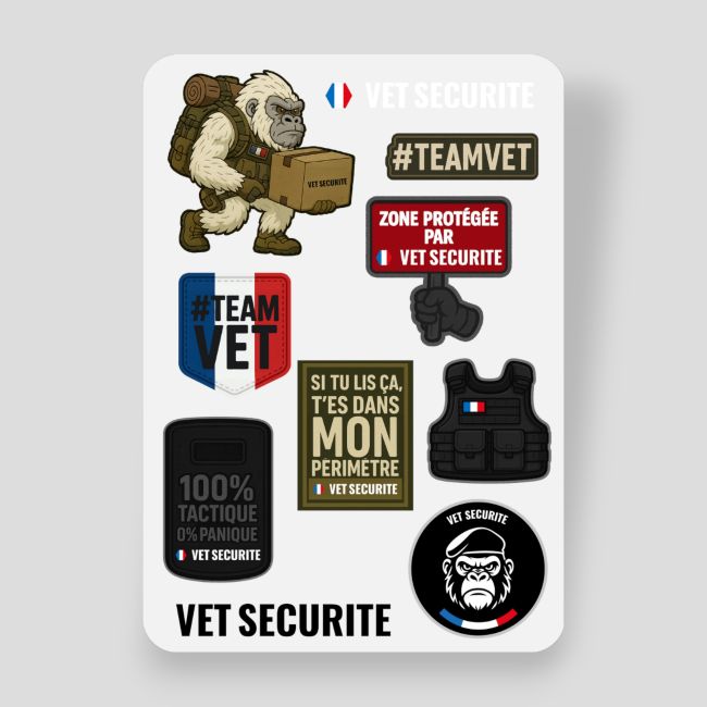 Vel met 10 stickers VET SECURITE