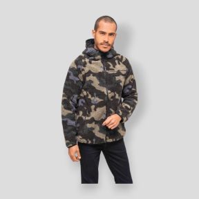 Kamizelka polarowa z kapturem darkcamo - Brandit