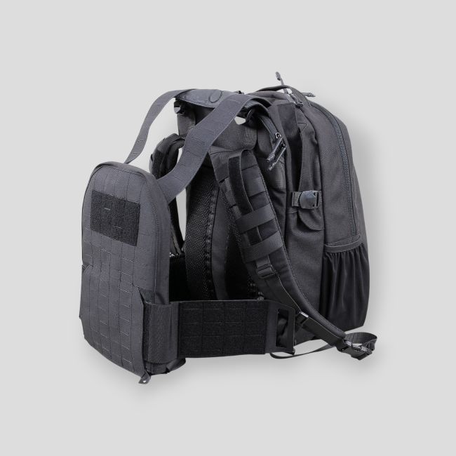 Sac à dos tactique 33L Faucon avec porte-plaque extractible - Noir - Patrol Equipement