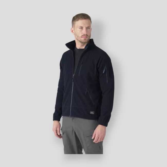 alpha tactical jacket - grid fleece - navy blue - helikon