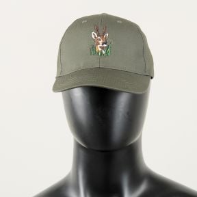 Casquette de chasse avec cerf brodé - Kaki - Percussion