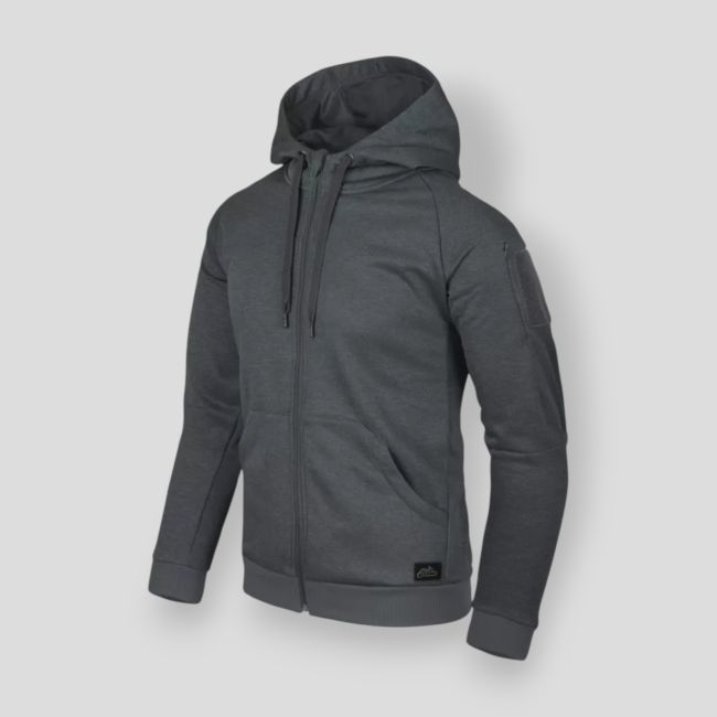 urban tactical hoodie (fullzip)® - melange black-grey - helikon