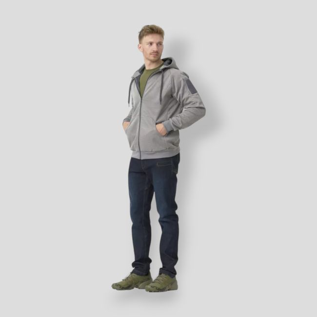 urban tactical hoodie (fullzip)® - melange grey - helikon