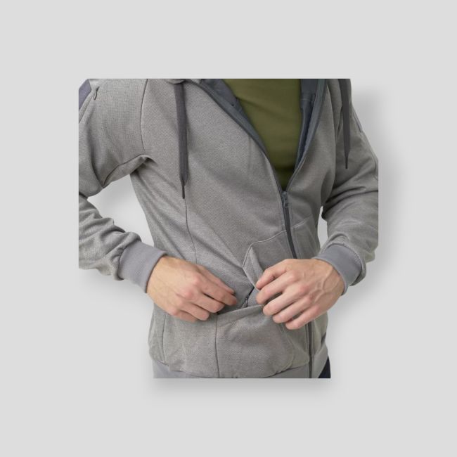 urban tactical hoodie (fullzip)® - melange grey - helikon