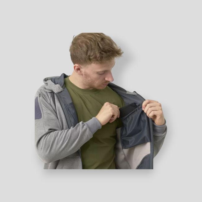 urban tactical hoodie (fullzip)® - melange grey - helikon
