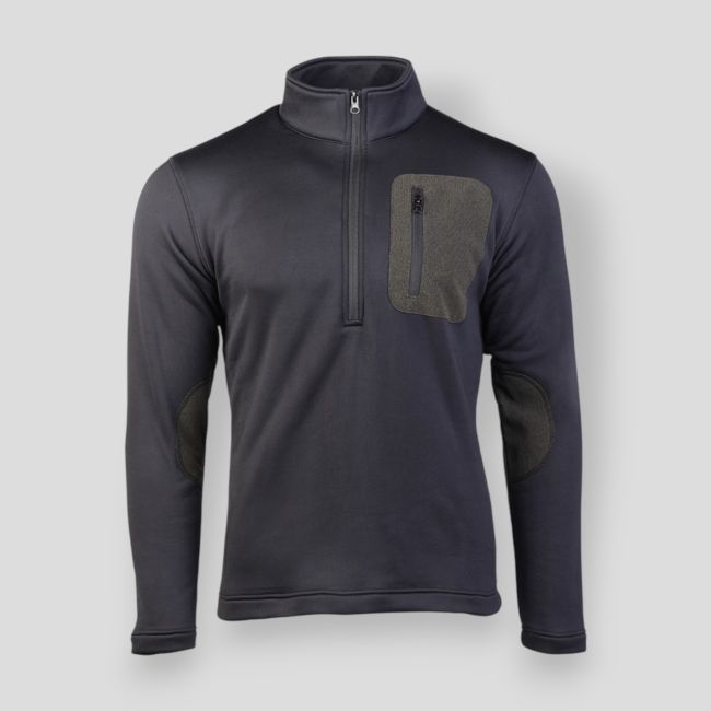Pull-over avec 1/2 zip Thermo Fleece - Noir - Mil-Tec