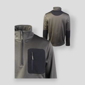 Pullover mit 1/2 Reißverschluss Thermo Fleece - Olivgrün - Mil-Tec