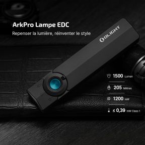 Compacte EDC-lamp Ark Pro (1 500 lumen) - Matzwart - Olight