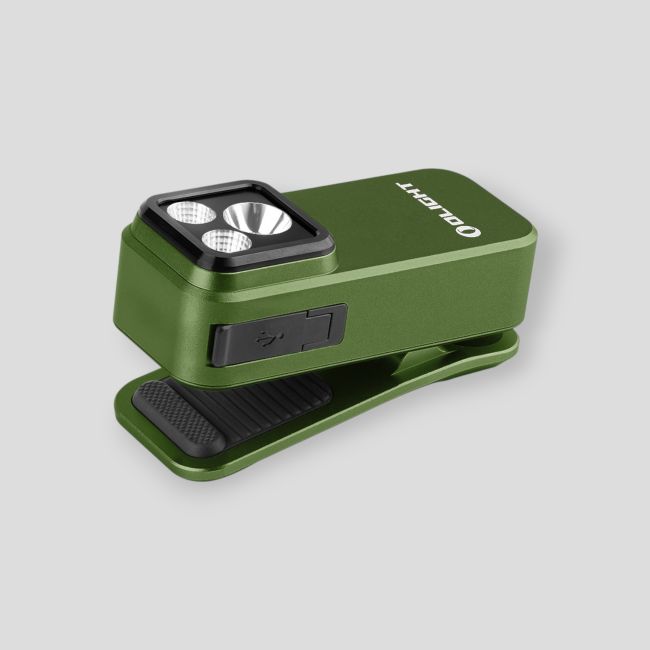 Lampa do kamizelki taktycznej z czerwonym światłem (500 lumenów) Oclip Pro - Olive Green - Olight