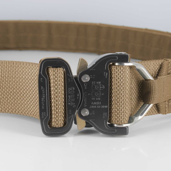 Ceinture double Elite avec boucle cobra en métal - Coyote - Trix Tactical