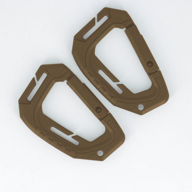 Lot de 2 mousquetons 6cm - Coyote - Trix Tactical