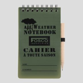 Libreta impermeable con lápiz 13x7,5cm - Verde Oliva - Fosco Industries