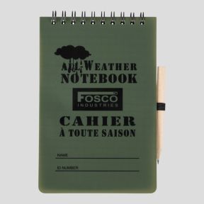 Carnet waterproof avec crayon 14,8x10,5cm (A6) - Vert Olive - Fosco Industries